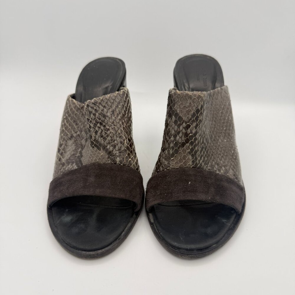 Rag & Bone Tristan Python Embossed Leather Mule Sandal 37 - Picture 4 of 9